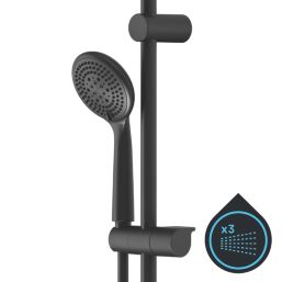 Swirl  Rear-Fed Exposed Black Thermostatic Concentric Mixer Shower