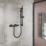 Swirl  Rear-Fed Exposed Black Thermostatic Concentric Mixer Shower