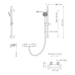 Swirl  Rear-Fed Exposed Black Thermostatic Concentric Mixer Shower