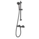 Swirl  Rear-Fed Exposed Black Thermostatic Concentric Mixer Shower