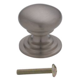 Fingertip Design Victorian Mushroom Cupboard Knob  Satin Stainless Steel 32mm