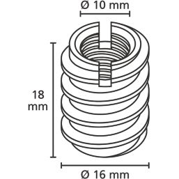 Suki Drill-In Threaded Sockets M10 x 14.5mm 4 Pack