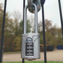 Squire Vulcan Combi 40/2.5 Water-Resistant Long Shackle Combination  Padlock Blue 40mm