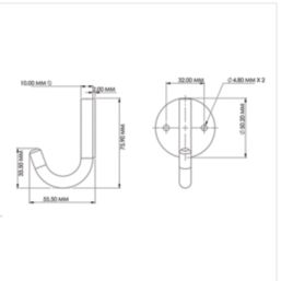Essentials Single Utility Hook Satin Stainless Steel 76mm