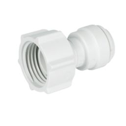 JG Speedfit  Plastic Push-Fit Straight Tap Connectors 10mm x 1/2" 2 Pack