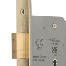 Smith & Locke Fire Rated 5 Lever Brass Deadlock 65mm Case - 44mm Backset