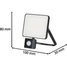 Brackenheath iSpot Frameless II Indoor & Outdoor LED Floodlight With PIR Sensor Black 10W 1100lm