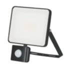 Brackenheath iSpot Frameless II Indoor & Outdoor LED Floodlight With PIR Sensor Black 10W 1100lm