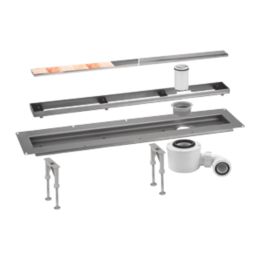 McAlpine CD600-O-B Slimline Channel Drain Brushed Stainless Steel 610mm x 88mm