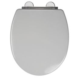 Croydex Lugano Soft-Close with Quick-Release Toilet Seat Moulded Wood Grey