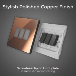 British General Evolve 20 A  16AX 3-Gang 2-Way Light Switch  Copper with Black Inserts