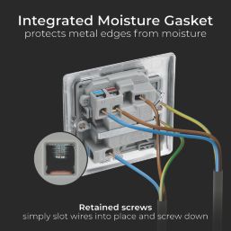 British General Nexus Metal 13A Switched Fused Spur  Brushed Steel