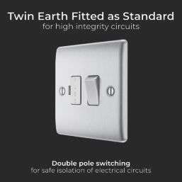 British General Nexus Metal 13A Switched Fused Spur  Brushed Steel