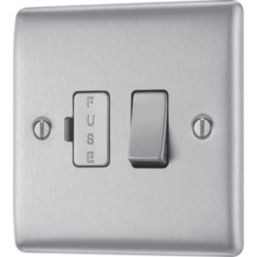 British General Nexus Metal 13A Switched Fused Spur  Brushed Steel