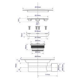 McAlpine VSG1WH-NSC Trapped Shower Gully Non-Return Valve