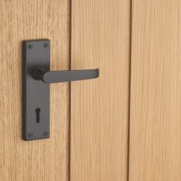 Designer Levers Victorian Fire Rated Long Straight Lever Lock Door Handle Pair Matt Black