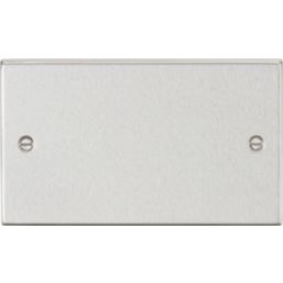 Knightsbridge  2-Gang Blanking Plate Brushed Chrome