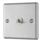 LAP  20A 16AX 1-Gang 2-Way Toggle Switch  Brushed Stainless Steel