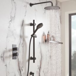 Meda Rear-Fed Concealed Black Thermostatic Mixer Shower