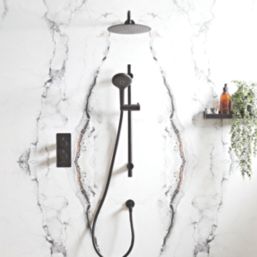 Meda Rear-Fed Concealed Black Thermostatic Mixer Shower