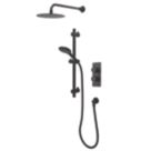 Meda Rear-Fed Concealed Black Thermostatic Mixer Shower