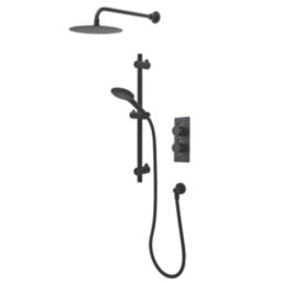 Meda Rear-Fed Concealed Black Thermostatic Mixer Shower