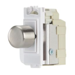 Contactum  2-Way LED Grid Dimmer Switch Brushed Steel with White Inserts