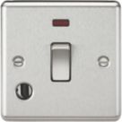 Knightsbridge  20A 1-Gang DP Control Switch & Flex Outlet Brushed Chrome with LED
