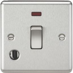 Knightsbridge  20A 1-Gang DP Control Switch & Flex Outlet Brushed Chrome with LED