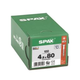 Spax  TX Countersunk Self Drilling Wood Screws 4.5mm x 80mm 100 Pack