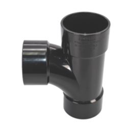 FloPlast Solvent Weld Tees Black 40mm 3 Pack