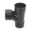 FloPlast Solvent Weld Tees Black 40mm 3 Pack