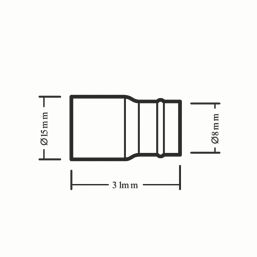 Flomasta  Copper Solder Ring Fitting Reducer F 8mm x M 15mm
