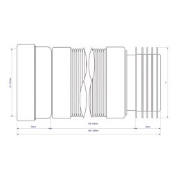 McAlpine  Flexible Straight Toilet Pan Connector White 100-160mm