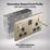 British General Nexus Metal 13A 2-Gang SP Switched Socket + 3.25A 65W 2-Outlet Type C USB Charger Antique Brass with Black Inserts