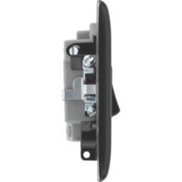 British General Nexus Metal 13A Switched Fused Spur with LED Matt Black with Colour-Matched Inserts