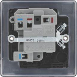 British General Nexus Metal 13A Switched Fused Spur with LED Matt Black with Colour-Matched Inserts