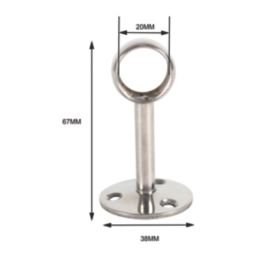 Essentials Rail Centre Brackets Polished Stainless Steel 25mm 2 Pack