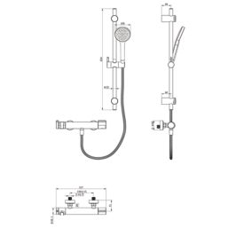 Swirl Bonda HP Rear-Fed Exposed Chrome Thermostatic Shower Kit