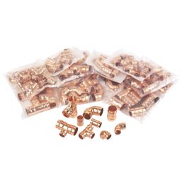Flomasta  Brass Solder Ring Fittings Pack 125 Piece Set