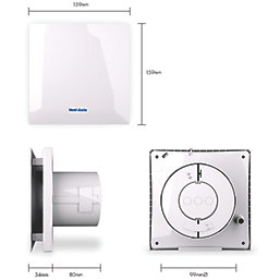 Vent-Axia   ()  Bathroom Extractor Fan with Timer White 240V