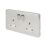 Schneider Electric Lisse Deco 13A 2-Gang DP Switched Plug Socket Polished Chrome  with White Inserts