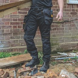 DEWALT Harrison Work Trousers Black/Grey 40" W 33" L