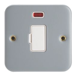 Contactum  13A Unswitched Metal Clad Fused Spur with Neon  with White Inserts