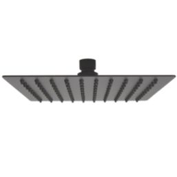 Highlife Bathrooms  Swivel & Tilt Square Rainfall Shower Head Matt Black 200mm