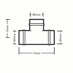 Flomasta  Copper Solder Ring Equal Tee 8mm