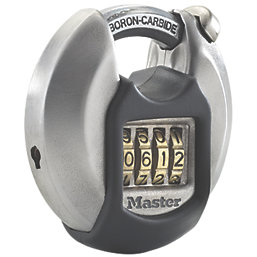 Master Lock Excell Weatherproof  Combination Disc Padlock Silver 70mm