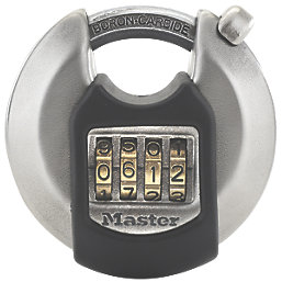 Master Lock Excell Weatherproof  Combination Disc Padlock Silver 70mm