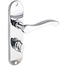 Smith & Locke Frome Fire Rated WC Door Handles Pair Polished Chrome
