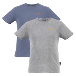Site Yarnold Short Sleeve T-Shirt Multi-Coloured X Large 49" Chest 2 Pack